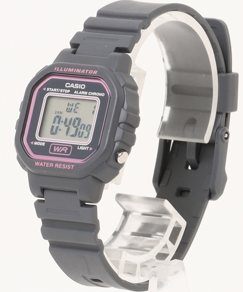 CASIO(カシオ)の「カシオ CASIO/ ミニスクエア デジタル腕時計 軽量 樹脂バンド LEDライト ユニセックス /// LAシリーズ(デジタル腕時計・メンズ・ブラック×イエロー/ブラック/ブラック×ブラック/ブラック×ブルー/ブルー/ブラック×パープル/ブラック×ピンク/ピンク・FREE)」の21枚目の写真