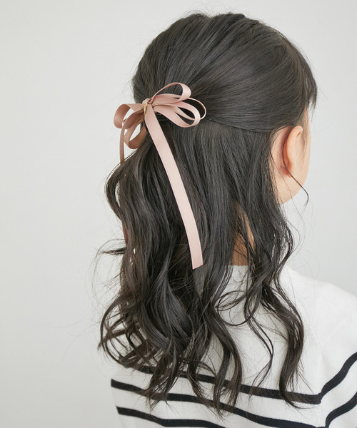 ROPE' PICNIC(ロペピクニック)の「【KIDS】セレモニーにも/ビッグリボンポニー(ヘアゴム・キッズ・ピンク/キナリ/ネイビー・FREE)」の10枚目の写真