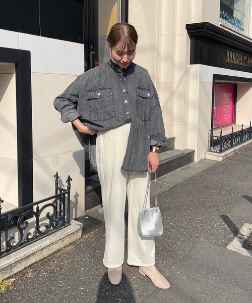 再販決定！】【@_misato___セレクト】ロゴ刺繍デニムシャツ（シャツ