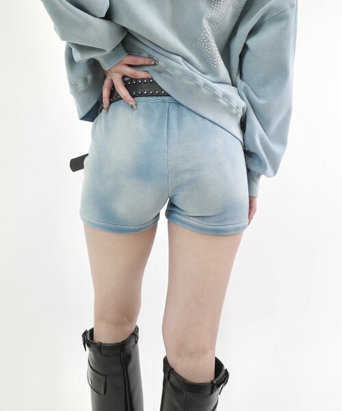 WHO'S WHO gallery（フーズフーギャラリー）の「【SLOPPY/スロッピー】ラインストーンスウェットショートパンツ（スウェットパンツ・レディース・アイボリー/チャコールグレー/サックスブルー・FREE）」の15枚目の写真