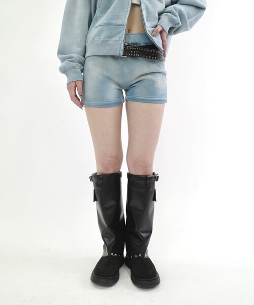 WHO'S WHO gallery（フーズフーギャラリー）の「【SLOPPY/スロッピー】ラインストーンスウェットショートパンツ（スウェットパンツ・レディース・アイボリー/チャコールグレー/サックスブルー・FREE）」の16枚目の写真