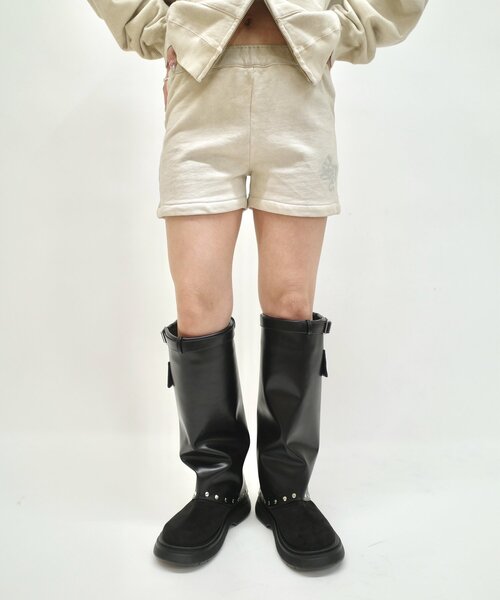 WHO'S WHO gallery（フーズフーギャラリー）の「【SLOPPY/スロッピー】ラインストーンスウェットショートパンツ（スウェットパンツ・レディース・アイボリー/チャコールグレー/サックスブルー・FREE）」の20枚目の写真