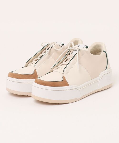 LANVIN en Bleu(ランバンオンブルー)の「厚底レースアップスニーカー(スニーカー・レディース・ホワイト×グレー/ホワイト/ベージュ/シルバー/ブラック・24.0cm/23.0cm/24.5cm/23.5cm/22.5cm)」の4枚目の写真