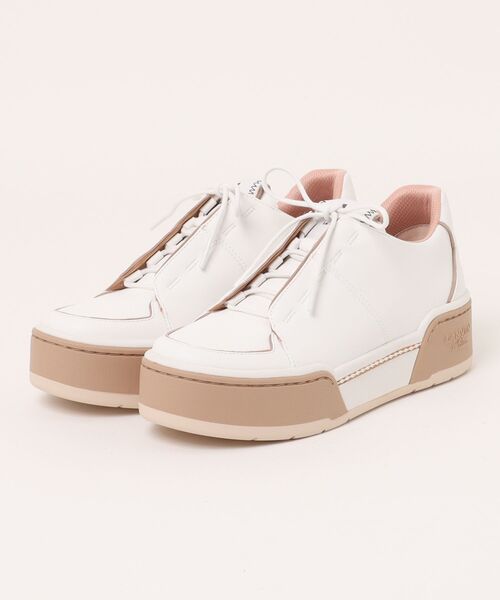 LANVIN en Bleu(ランバンオンブルー)の「厚底レースアップスニーカー(スニーカー・レディース・ホワイト×グレー/ホワイト/ベージュ/シルバー/ブラック・24.0cm/23.0cm/24.5cm/23.5cm/22.5cm)」の1枚目の写真