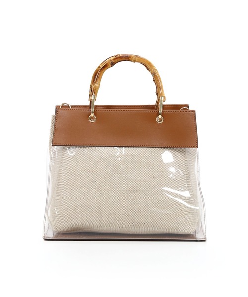 MIAN （ミアン）の「2wayクリアハンドバッグ（ハンドバッグ・レディース・グレイッシュベージュ/ブラウン/ブラック/ライトブルー・FREE）」の17枚目の写真