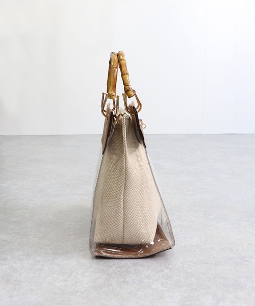 MIAN （ミアン）の「2wayクリアハンドバッグ（ハンドバッグ・レディース・グレイッシュベージュ/ブラウン/ブラック/ライトブルー・FREE）」の10枚目の写真