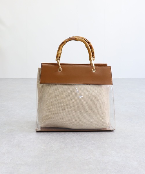 MIAN （ミアン）の「2wayクリアハンドバッグ（ハンドバッグ・レディース・グレイッシュベージュ/ブラウン/ブラック/ライトブルー・FREE）」の11枚目の写真