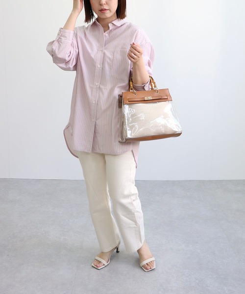 MIAN （ミアン）の「2wayクリアハンドバッグ（ハンドバッグ・レディース・グレイッシュベージュ/ブラウン/ブラック/ライトブルー・FREE）」の6枚目の写真