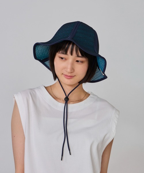 上品【オーバーライド×ルイジボット】OVERRIDE コラボ ハット グレー×紺 セール】OVERRIDE BREATHABLE PATA TULIP / オーバーライド