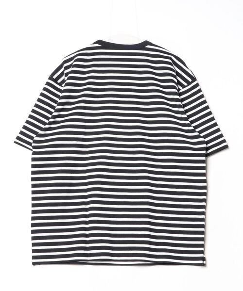 TIGORA(ティゴラ)の「ティゴラ TIGORA ヘビーウェイトコットンボーダーTシャツ(Tシャツ/カットソー・メンズ・ホワイト/ダークグリーン/ブラック×ホワイト/ホワイト×ネイビー・LL/S/M/L/3L)」の5枚目の写真