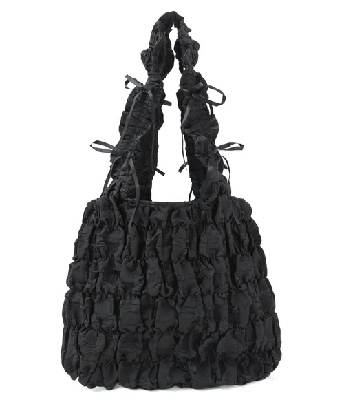 Fashion Letter（ファッションレター）の「リボンフリルトートバッグ（トートバッグ・レディース・ブルー/アイボリー/ブラック・FREE）」の16枚目の写真