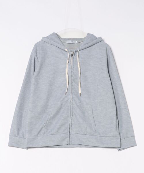 urge:(アージコロン )の「【URGE:】ワッフル ジップ アップ 長袖 パーカー(パーカー・レディース・パープル/グレー・SMALL/MEDIUM/LARGE/X-LARGE)」の9枚目の写真