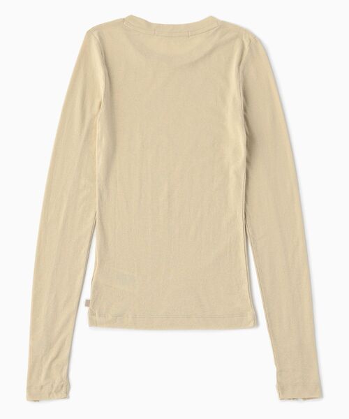 Calvin Klein(カルバン・クライン)の「シアー ロングスリーブ トップ(Tシャツ/カットソー・レディース・ベージュ・XS/S/M)」の8枚目の写真