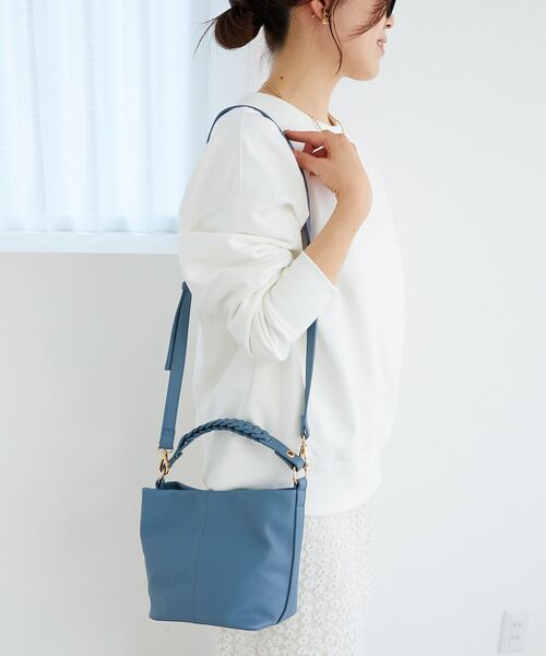 le.coeur blanc（ルクールブラン）の「メッシュハンドル2wayショルダー（ショルダーバッグ・レディース・アイボリー/サックスブルー/ブラック・FREE）」の5枚目の写真