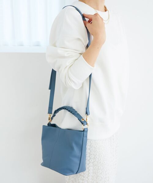 le.coeur blanc（ルクールブラン）の「メッシュハンドル2wayショルダー（ショルダーバッグ・レディース・アイボリー/サックスブルー/ブラック・FREE）」の6枚目の写真