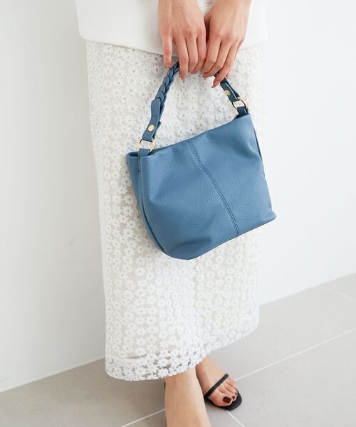 le.coeur blanc（ルクールブラン）の「メッシュハンドル2wayショルダー（ショルダーバッグ・レディース・アイボリー/サックスブルー/ブラック・FREE）」の7枚目の写真