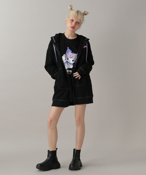 FOREVER 21（フォーエバー トゥエンティーワン）の「【クロミ】ビッグパーカー（パーカー・レディース・ブラック/ホワイト・FREE）」の4枚目の写真