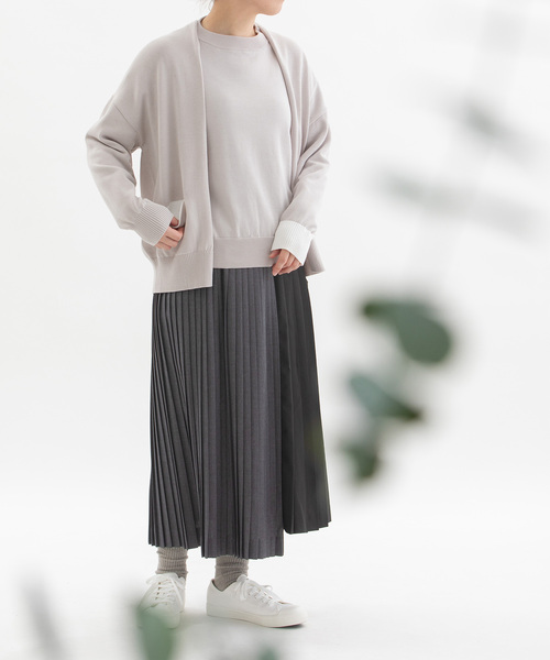 nop de nod（ノップドゥノッド）の「トロ切り替えプリーツスカート（スカート・レディース・ブラック/ダークグレー・M）」の10枚目の写真