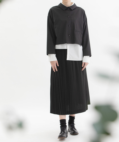 nop de nod（ノップドゥノッド）の「トロ切り替えプリーツスカート（スカート・レディース・ブラック/ダークグレー・M）」の18枚目の写真