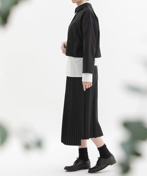 nop de nod（ノップドゥノッド）の「トロ切り替えプリーツスカート（スカート・レディース・ブラック/ダークグレー・M）」の19枚目の写真