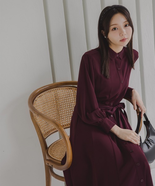 Petitjo(プッチージョ)の「小さいサイズ 2WAYシャツワンピース 低身長さん・小柄女性(ワンピース・レディース・ネイビー/ワイン・PM/PL/PSS/PS)」の4枚目の写真