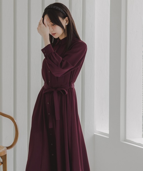 Petitjo(プッチージョ)の「小さいサイズ 2WAYシャツワンピース 低身長さん・小柄女性(ワンピース・レディース・ネイビー/ワイン・PM/PL/PSS/PS)」の5枚目の写真