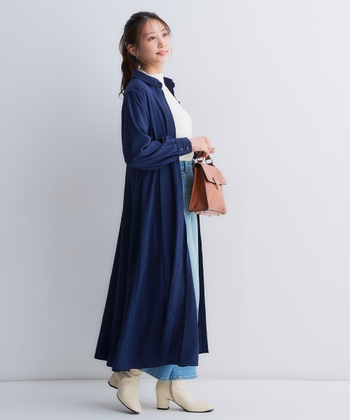Petitjo(プッチージョ)の「小さいサイズ 2WAYシャツワンピース 低身長さん・小柄女性(ワンピース・レディース・ネイビー/ワイン・PM/PL/PSS/PS)」の17枚目の写真