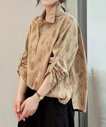 プリント柄オーバーシャツ