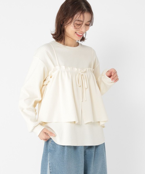 セール】ワッフルビスチェセットプルオーバー（Tシャツ/カットソー