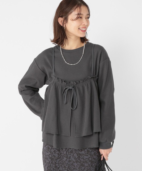 セール】ワッフルビスチェセットプルオーバー（Tシャツ/カットソー