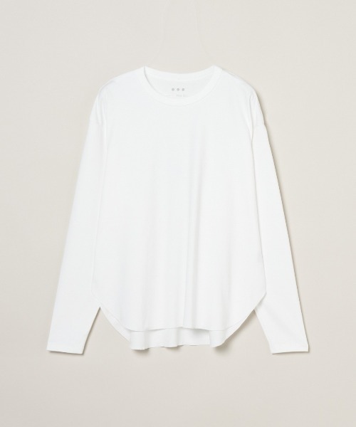 three dots(スリードッツ)の「ライトスビン ロングスリーブT(Tシャツ/カットソー・レディース・ブラック/ライトグレー/ホワイト・SMALL)」の2枚目の写真