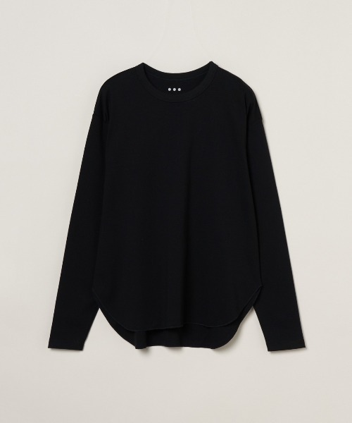 three dots(スリードッツ)の「ライトスビン ロングスリーブT(Tシャツ/カットソー・レディース・ブラック/ライトグレー/ホワイト・SMALL)」の3枚目の写真