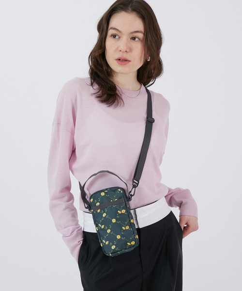 【LeSportsac】MINI PHONE CROSSBODY ミニショルダーバッグ MINI PHONE CROSSBODYリサイクルドブラックJP（ミニバッグ