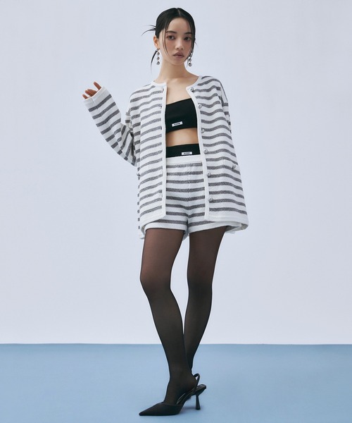 EIMY ISTOIRE（エイミーイストワール）の「ニットツイードSETUP（セットアップ・レディース・ネイビー/グレー・F）」の7枚目の写真