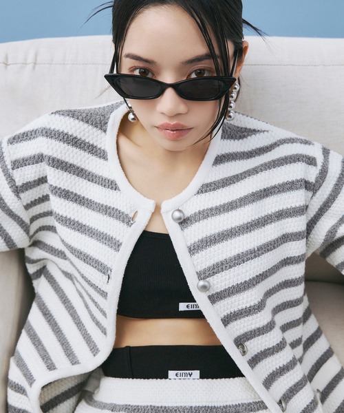 EIMY ISTOIRE（エイミーイストワール）の「ニットツイードSETUP（セットアップ・レディース・ネイビー/グレー・F）」の11枚目の写真