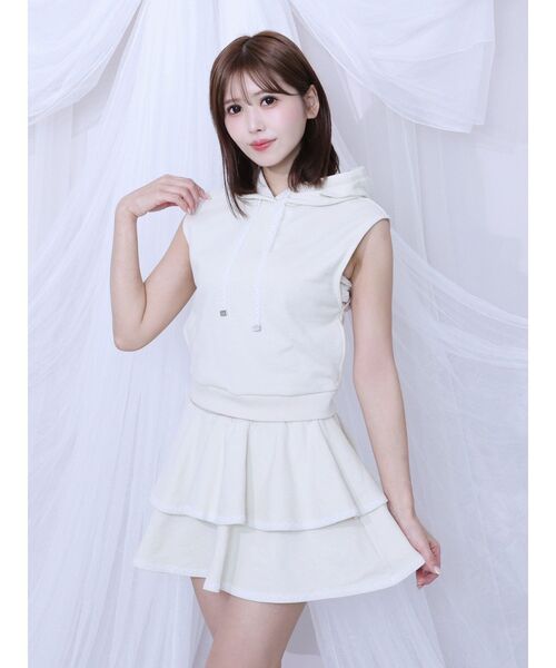 EATME（イートミー）の「【EATME×MIKANA YAMAMOTO】フレアミニスカート（セットアップ可能）（スカート・レディース・グレー/アイボリー・FREE）」の18枚目の写真