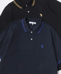 U.S. POLO ASSN./ユーエスポロアッスン 別注 オーバーサイズ カノコ 無地 ロゴ ワンポイント刺繍 襟ライン 半袖ポロシャツ/レディース メンズ
