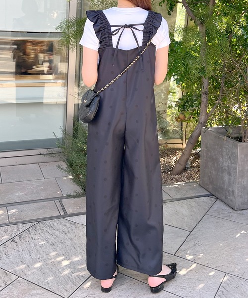 Futier land（フューティアランド）の「ショルダーフリルオールインワン（つなぎ/オールインワン・レディース・ブラック/アイボリー・MEDIUM）」の13枚目の写真