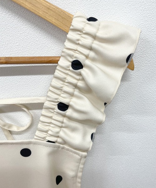 Futier land（フューティアランド）の「ショルダーフリルオールインワン（つなぎ/オールインワン・レディース・ブラック/アイボリー・MEDIUM）」の16枚目の写真