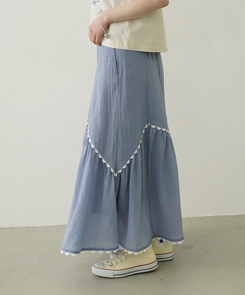 MILKFED.（ミルクフェド）の「RANDOM LACE SKIRT（スカート・レディース・オフホワイト/ブラック/ライトブルー・S/M）」の4枚目の写真