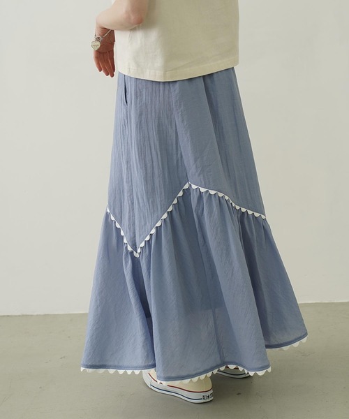 MILKFED.（ミルクフェド）の「RANDOM LACE SKIRT（スカート・レディース・オフホワイト/ブラック/ライトブルー・S/M）」の5枚目の写真