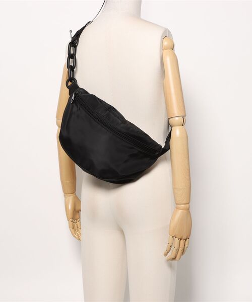 Three Four Time(スリーフォータイム)の「ナイロンチェーンコンビショルダー(ショルダーバッグ・レディース・グレー/ブラック・FREE)」の3枚目の写真