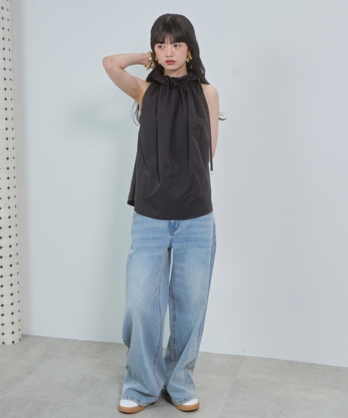 VIOLETTA(ヴィオレッタ)の「ギャザーアメスリトップス(その他トップス・レディース・ブラック/チャコールグレー/ホワイト・FREE)」の10枚目の写真