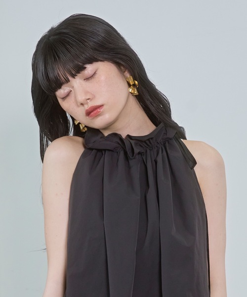 VIOLETTA(ヴィオレッタ)の「ギャザーアメスリトップス(その他トップス・レディース・ブラック/チャコールグレー/ホワイト・FREE)」の5枚目の写真