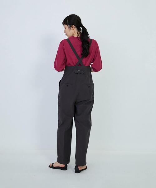 LOISIR（ロワズィール）の「コットンダンプストラップ付パンツ（その他パンツ・レディース・オフホワイト/チャコールグレー・MT/M）」の5枚目の写真