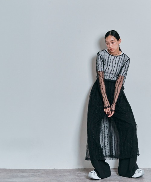 AcneS tudiosメッシュワンピース トップス カットソー Acne Studios｜アクネ ストゥディオズ（レディース）のTシャツ