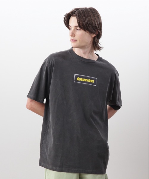 MANASTASH(マナスタッシュ)の「MANASTASH/マナスタッシュ/PUMICE TEE CAUTION!(Tシャツ/カットソー・メンズ・ホワイト/レッド/ブラック・S/M/L/XL)」の4枚目の写真
