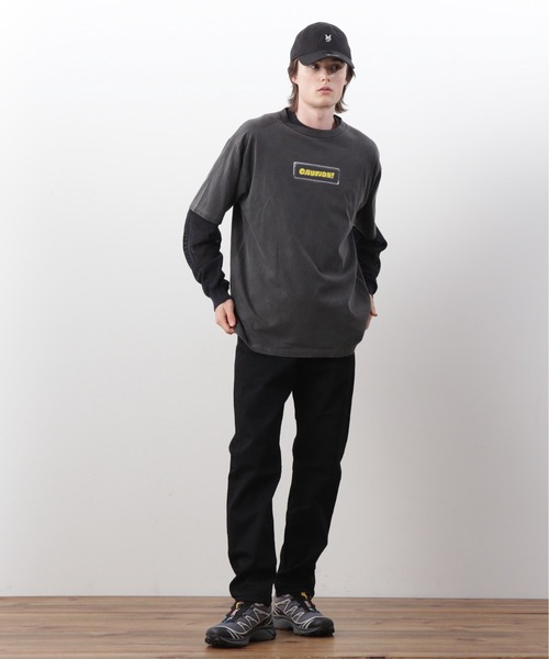 MANASTASH(マナスタッシュ)の「MANASTASH/マナスタッシュ/PUMICE TEE CAUTION!(Tシャツ/カットソー・メンズ・ホワイト/レッド/ブラック・S/M/L/XL)」の7枚目の写真