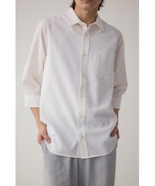 AZUL by moussy（アズールバイマウジー）の「テックリネン7分袖シャツ（シャツ/ブラウス・メンズ・ホワイト/ミント/ライトブルー/ブラック系その他・MEDIUM/LARGE）」の2枚目の写真