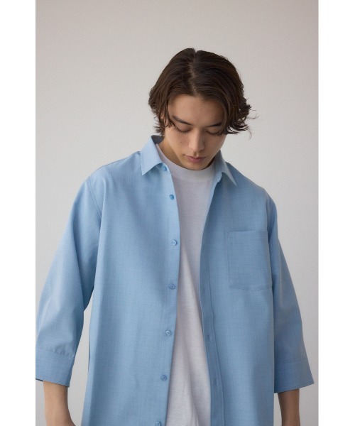 AZUL by moussy（アズールバイマウジー）の「テックリネン7分袖シャツ（シャツ/ブラウス・メンズ・ホワイト/ミント/ライトブルー/ブラック系その他・MEDIUM/LARGE）」の13枚目の写真